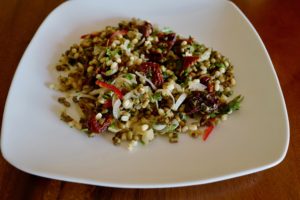Mung bean salad with sun-dried tomatoes gluten-free vegan by Foodjoya