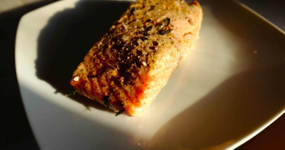 Atlantic salmon roasted in savory glaze by Foodjoya