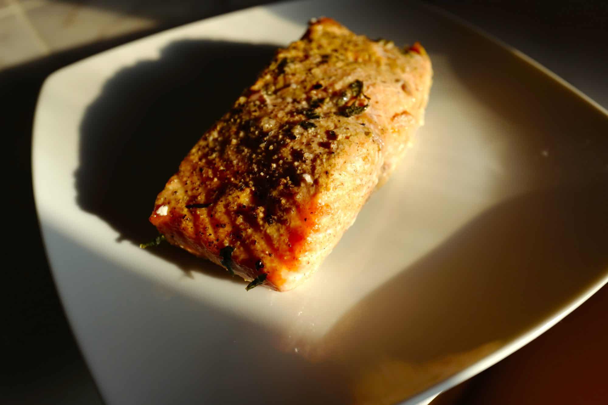 Atlantic salmon roasted in savory glaze by Foodjoya