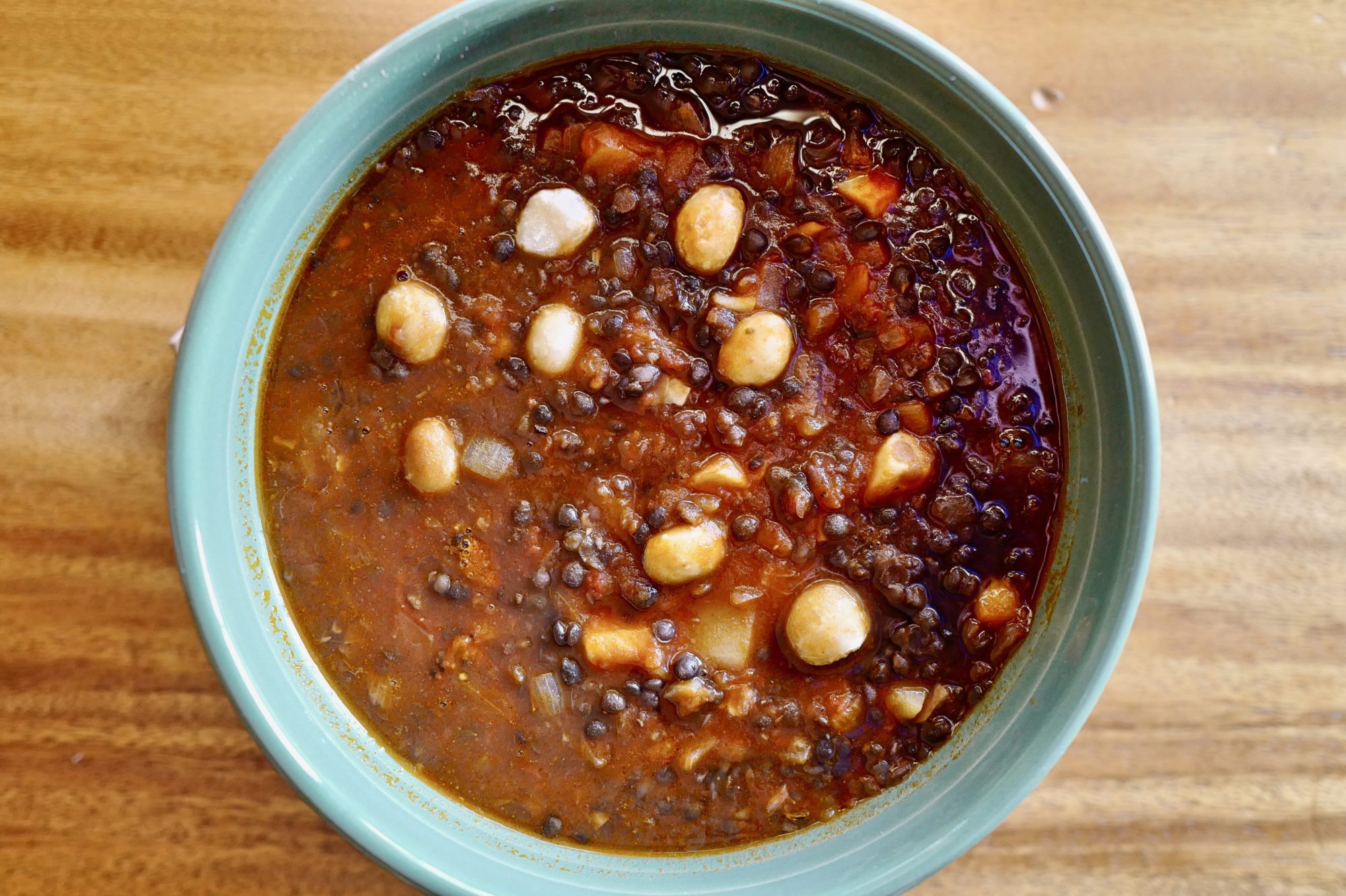 Vegan Black Lentil Soup with orange zest and ginger, Ali Güngörmüs inspired, by Foodjoya