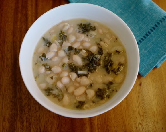 White Bean Kale Stew, White Bean Stew with Parmesan, Rosemary, Vegetarian by Foodjoya