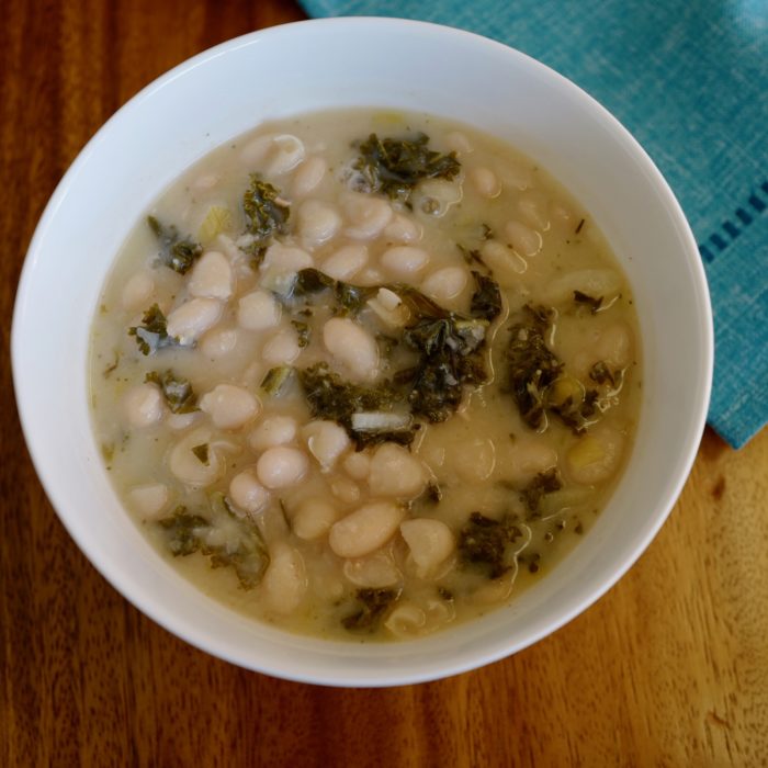 White Bean Kale Stew, White Bean Stew with Parmesan, Rosemary, Vegetarian by Foodjoya