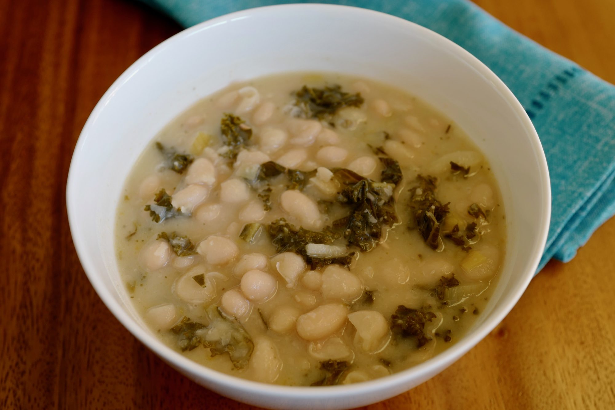 Kale White Bean Stew with Parmesan, Rosemary, Vegetarian by Foodjoya