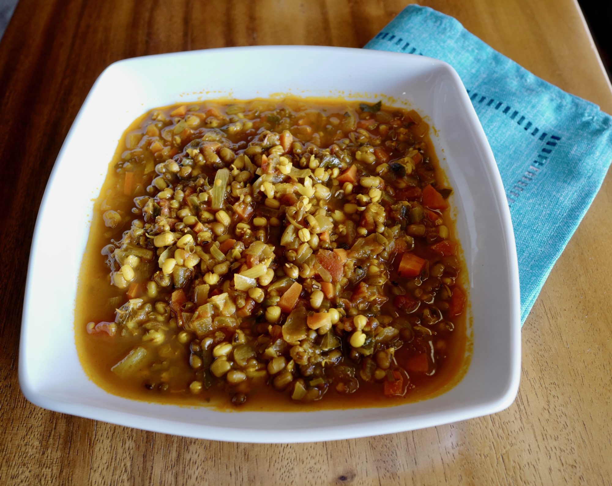 Mung Dal, red lentil dal, vegan, turmeric, cardamon, easy by foodjoya